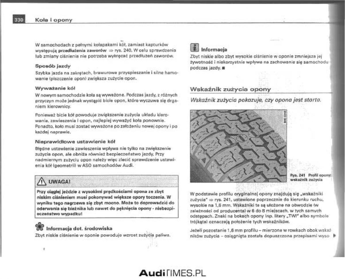 Audi A4 B6 instrukcja obslugi / page 316