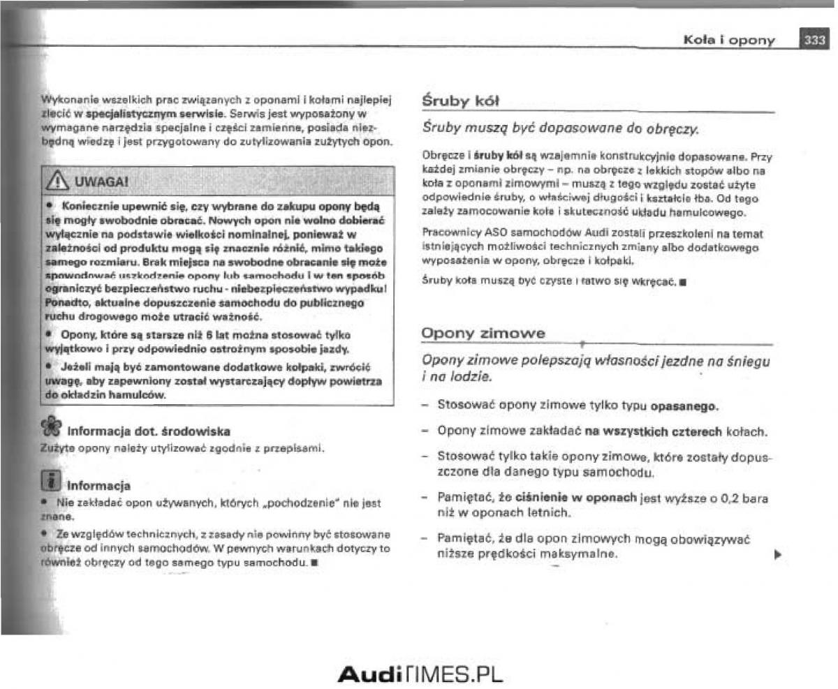 Audi A4 B6 instrukcja obslugi / page 319