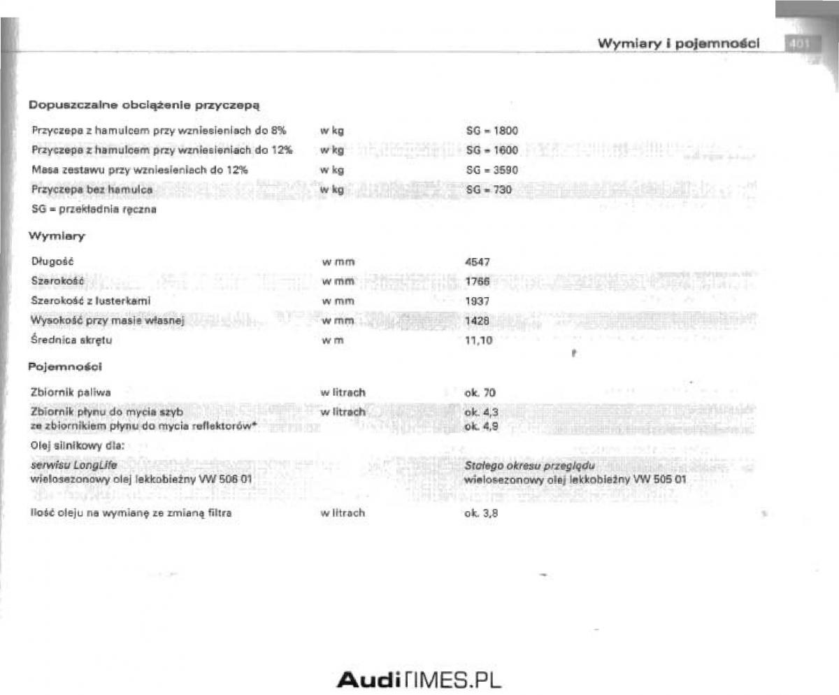 Audi A4 B6 instrukcja obslugi / page 379