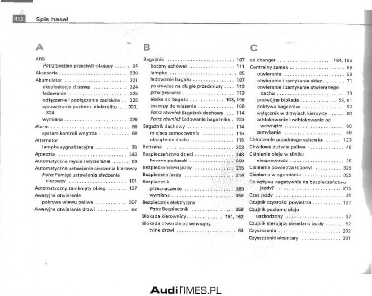 Audi A4 B6 instrukcja obslugi / page 388