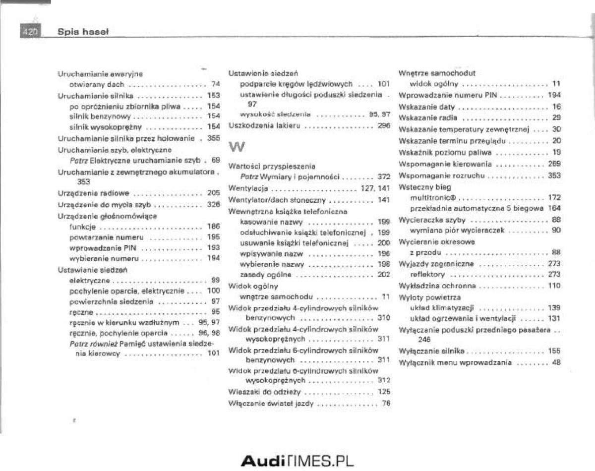 manual  Audi A4 B6 instrukcja / page 396