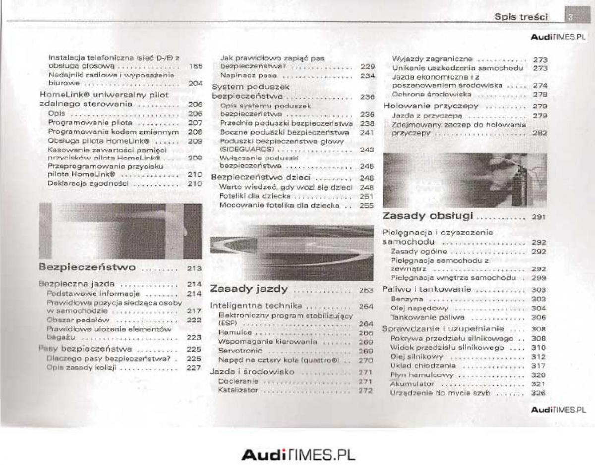 Audi A4 B6 instrukcja obslugi / page 3