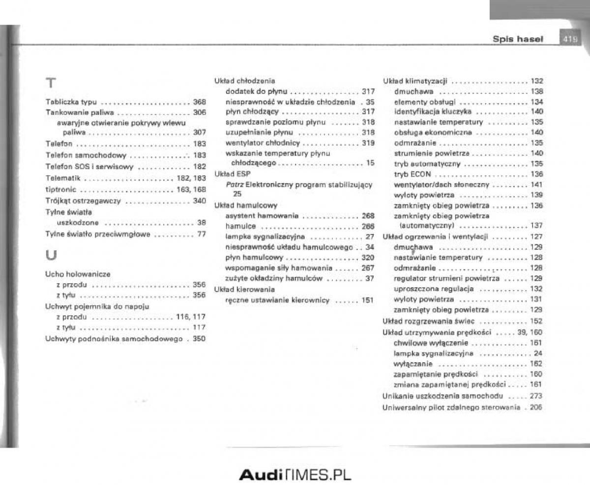 Audi A4 B6 instrukcja obslugi / page 395
