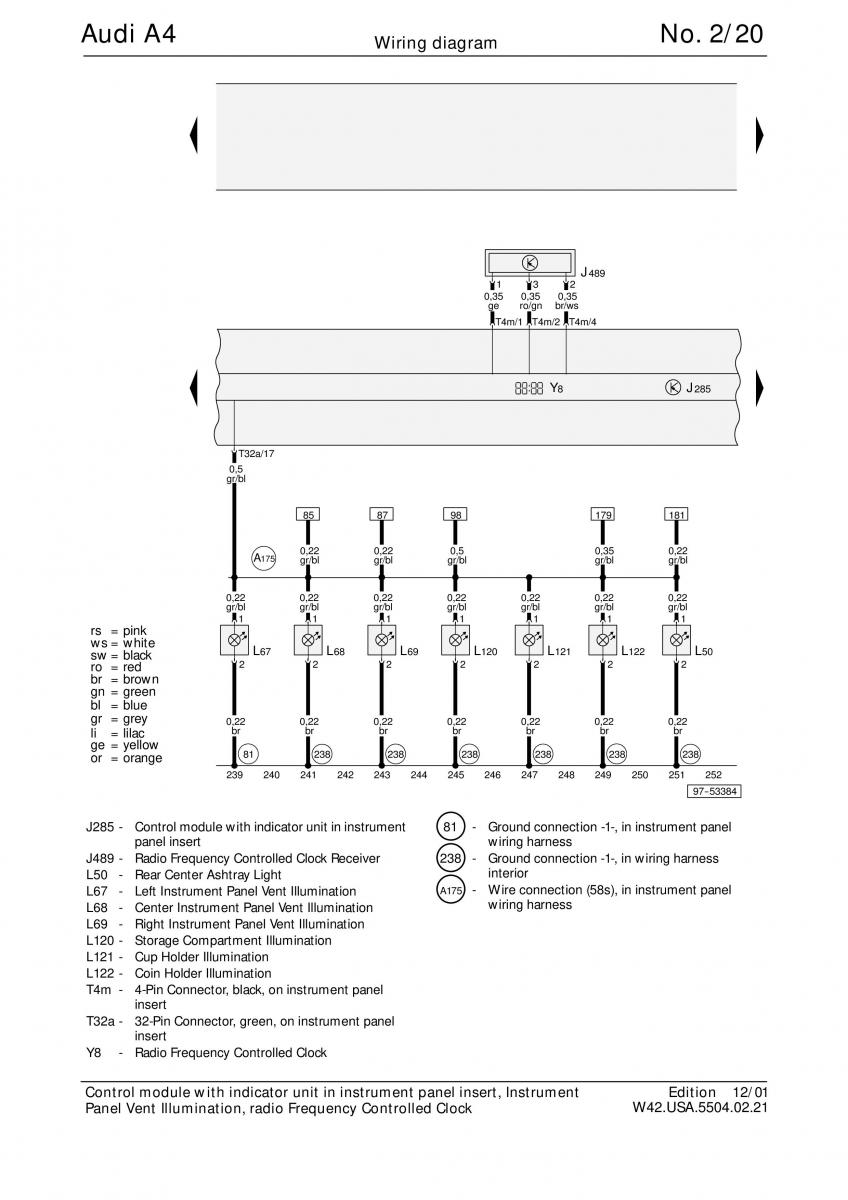 manual  Audi A4 B5 wiring diagrams schematy / page 20