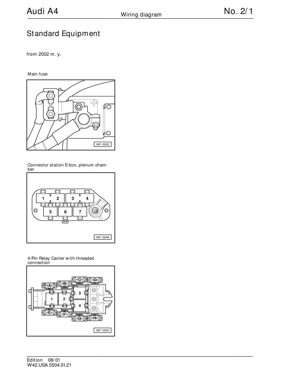 manual  Audi A4 B5 wiring diagrams schematy / page 1