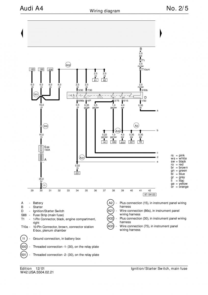 Audi A4 B5 wiring diagrams schematy / page 5