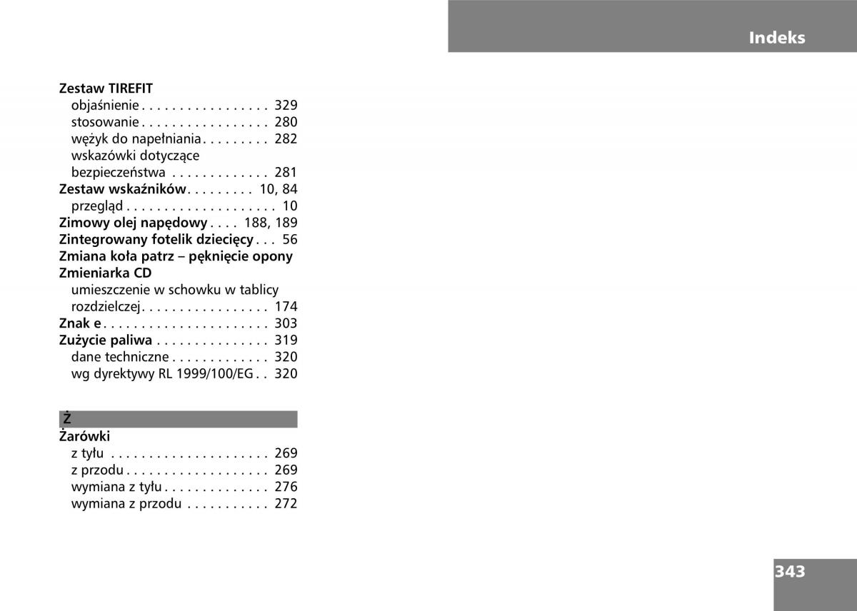 manual  Mercedes A classe II W169 instrukcja / page 345