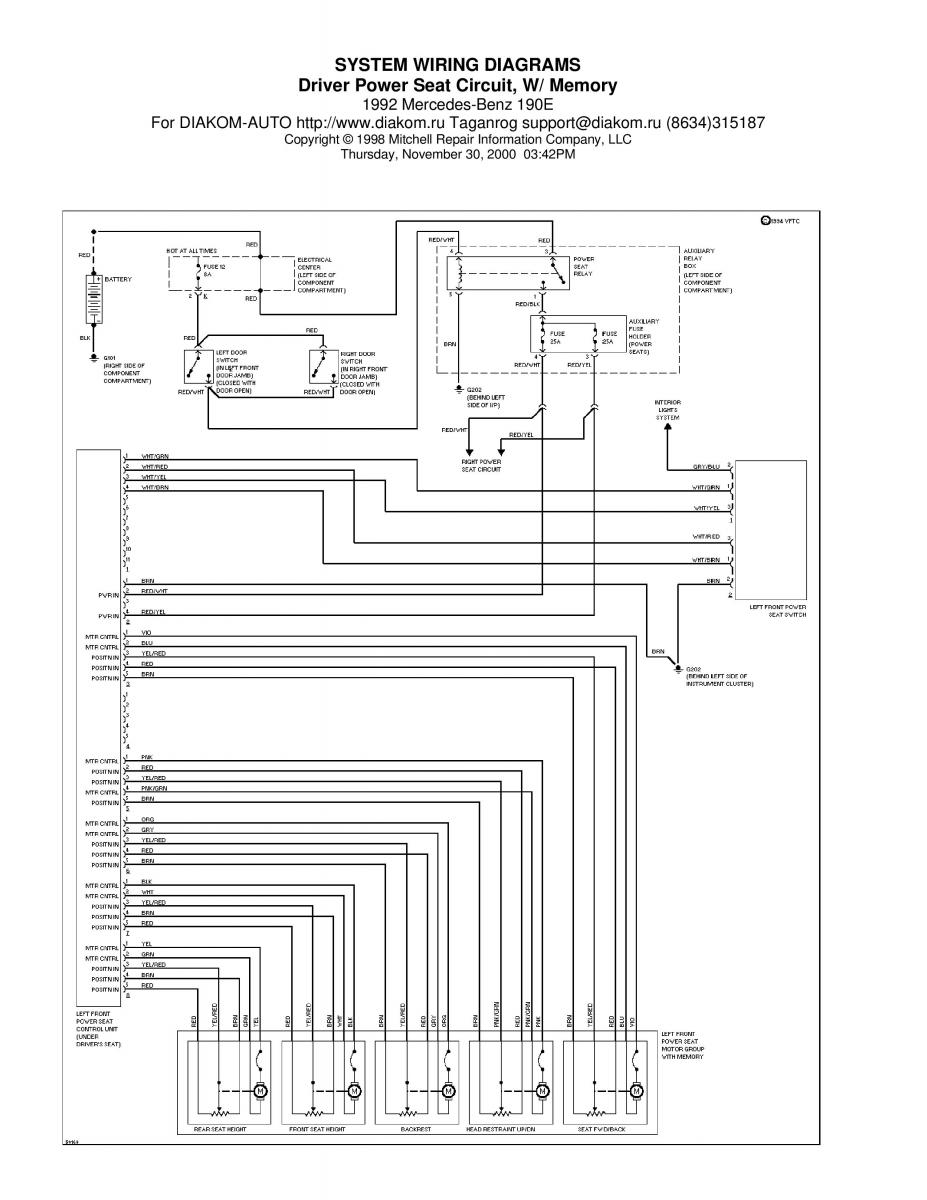 Mercedes Benz 190 W201 wiring diagram schemat / page 20