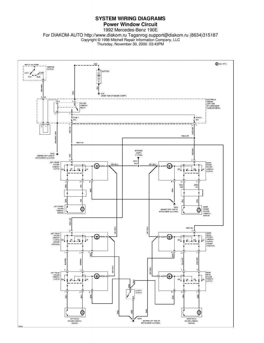 Mercedes Benz 190 W201 wiring diagram schemat / page 26