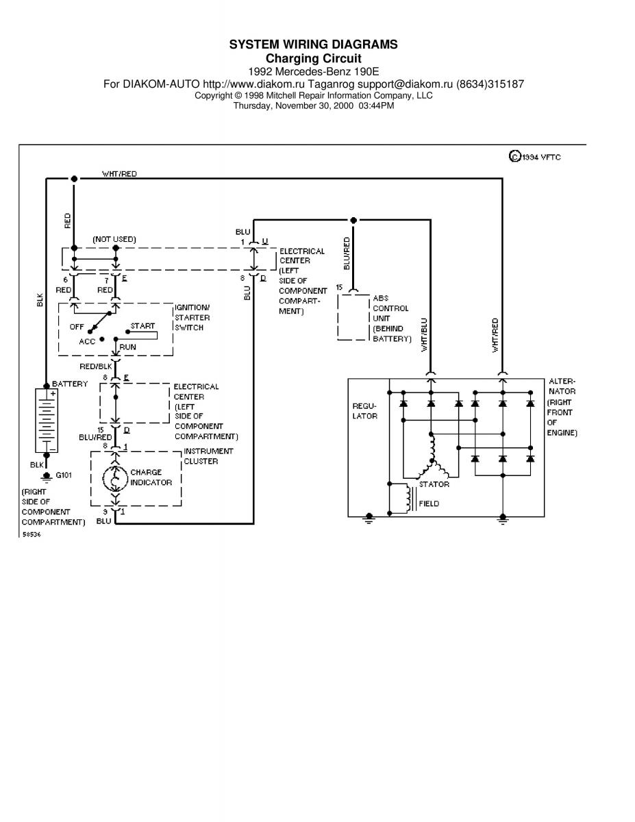 Mercedes Benz 190 W201 wiring diagram schemat / page 28