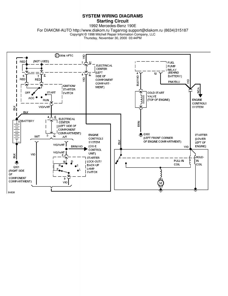 Mercedes Benz 190 W201 wiring diagram schemat / page 29