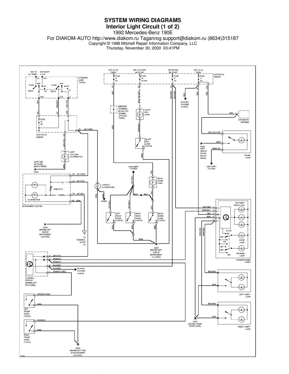 Mercedes Benz 190 W201 wiring diagram schemat / page 15
