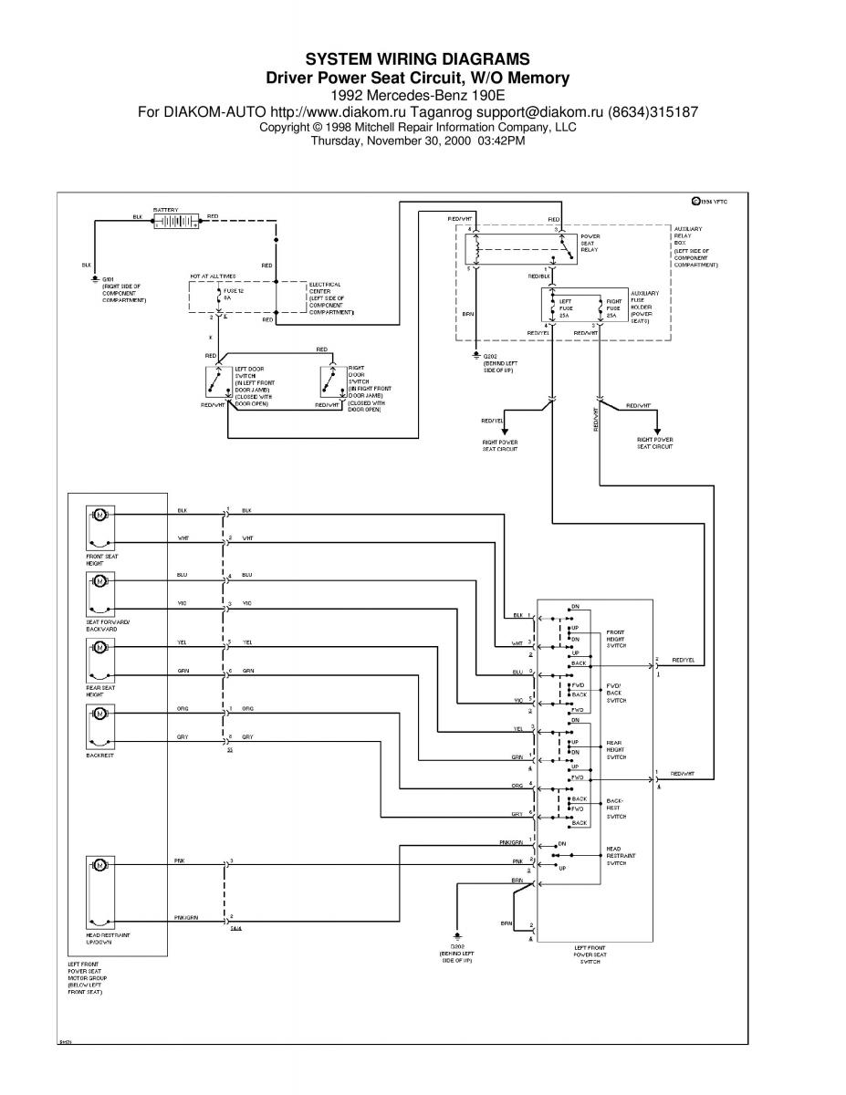 Mercedes Benz 190 W201 wiring diagram schemat / page 21