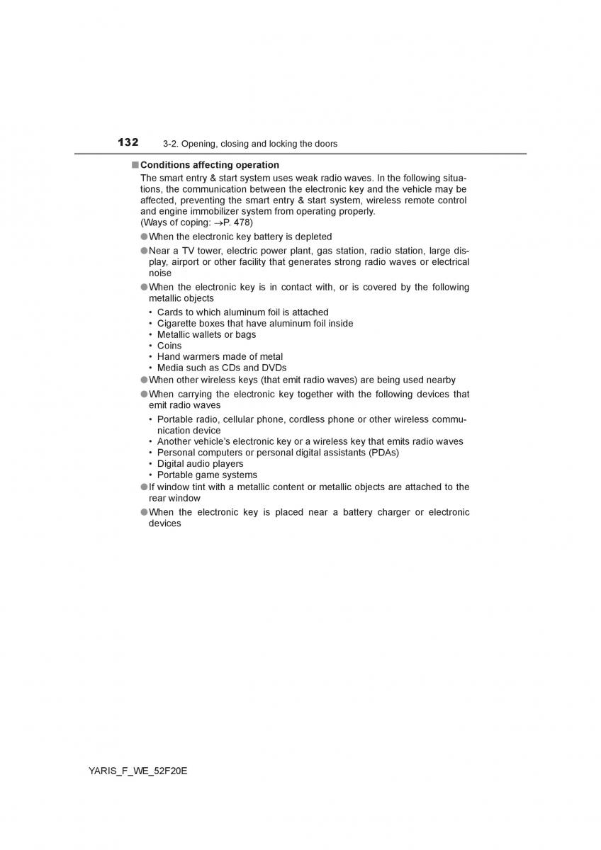 Toyota Yaris III 3 owners manual / page 132