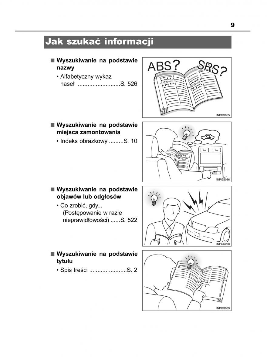 manual  Toyota Yaris III 3 owners manual instrukcja / page 9