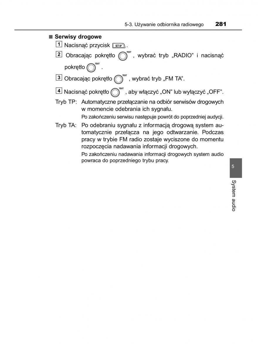 Toyota Yaris III 3 owners manual instrukcja obslugi / page 281