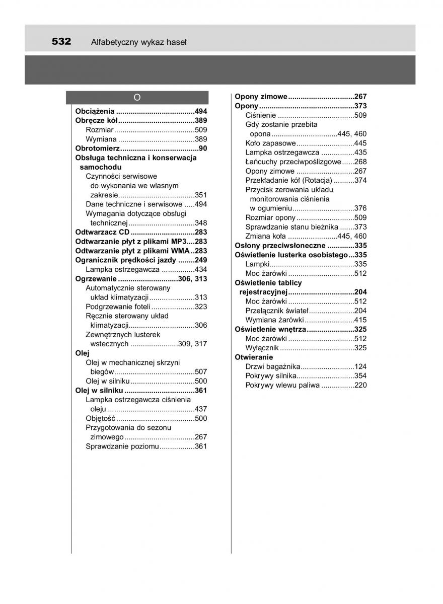 manual  Toyota Yaris III 3 owners manual instrukcja / page 532