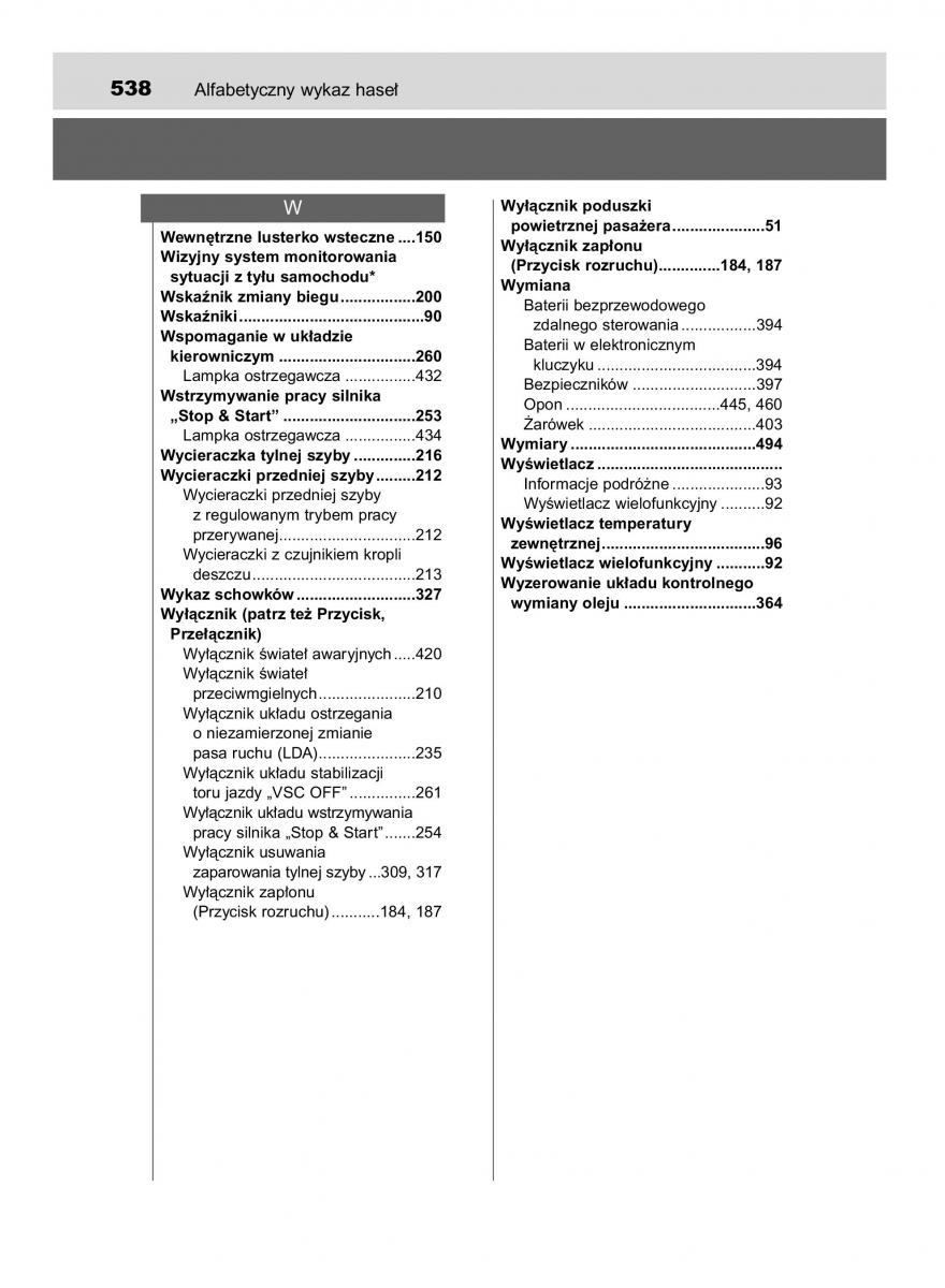 Toyota Yaris III 3 owners manual instrukcja obslugi / page 538