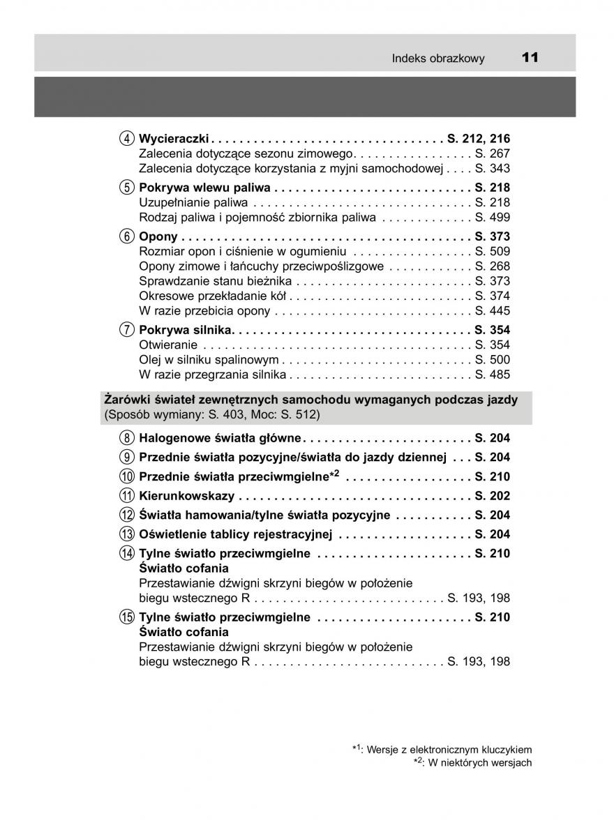 Toyota Yaris III 3 owners manual instrukcja obslugi / page 11