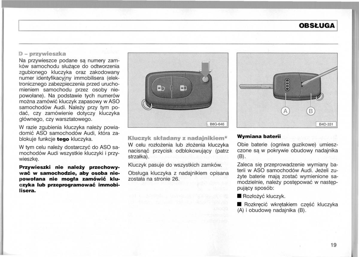 Audi A3 I 1 instrukcja obslugi / page 20