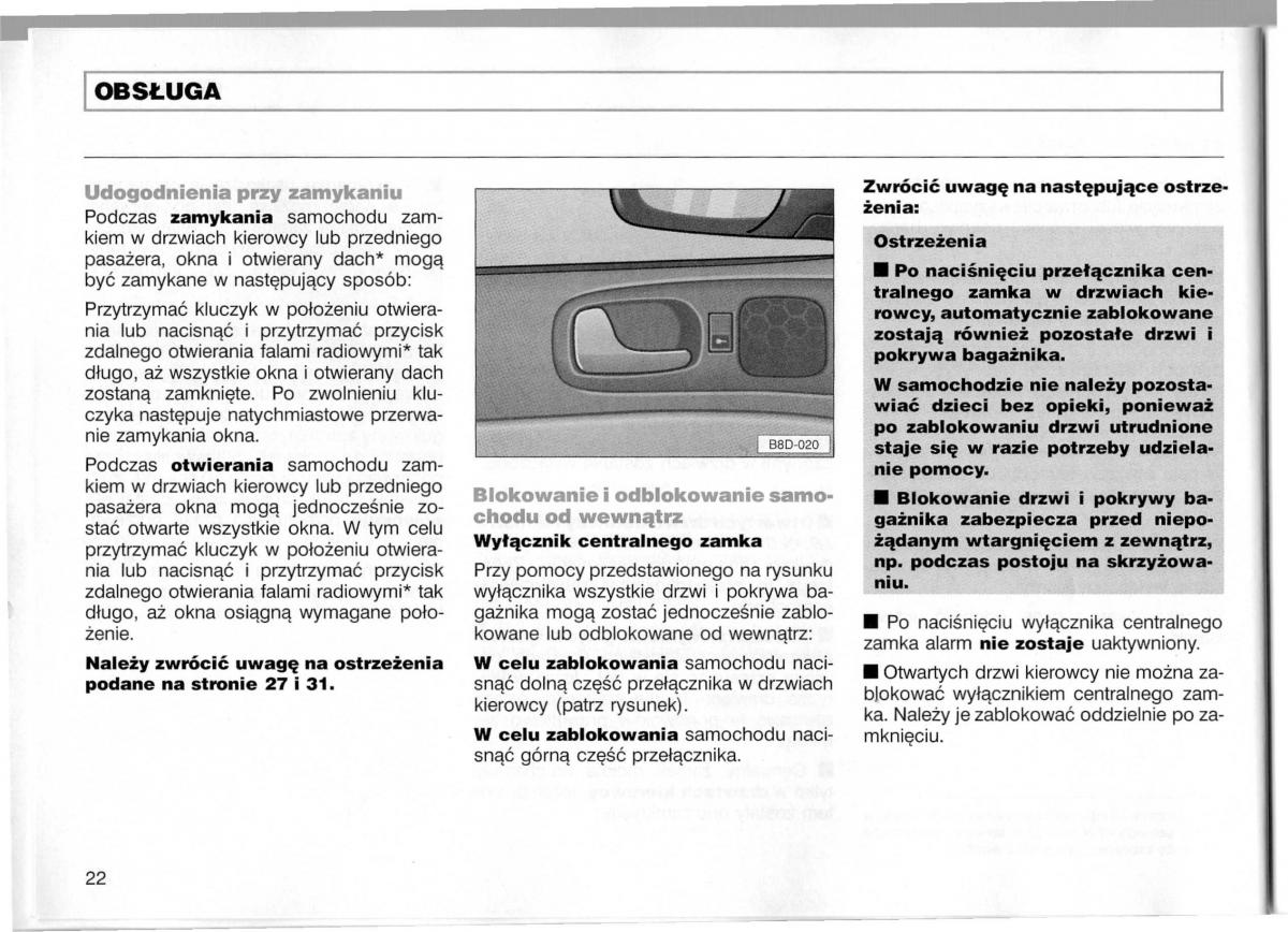 Audi A3 I 1 instrukcja obslugi / page 23