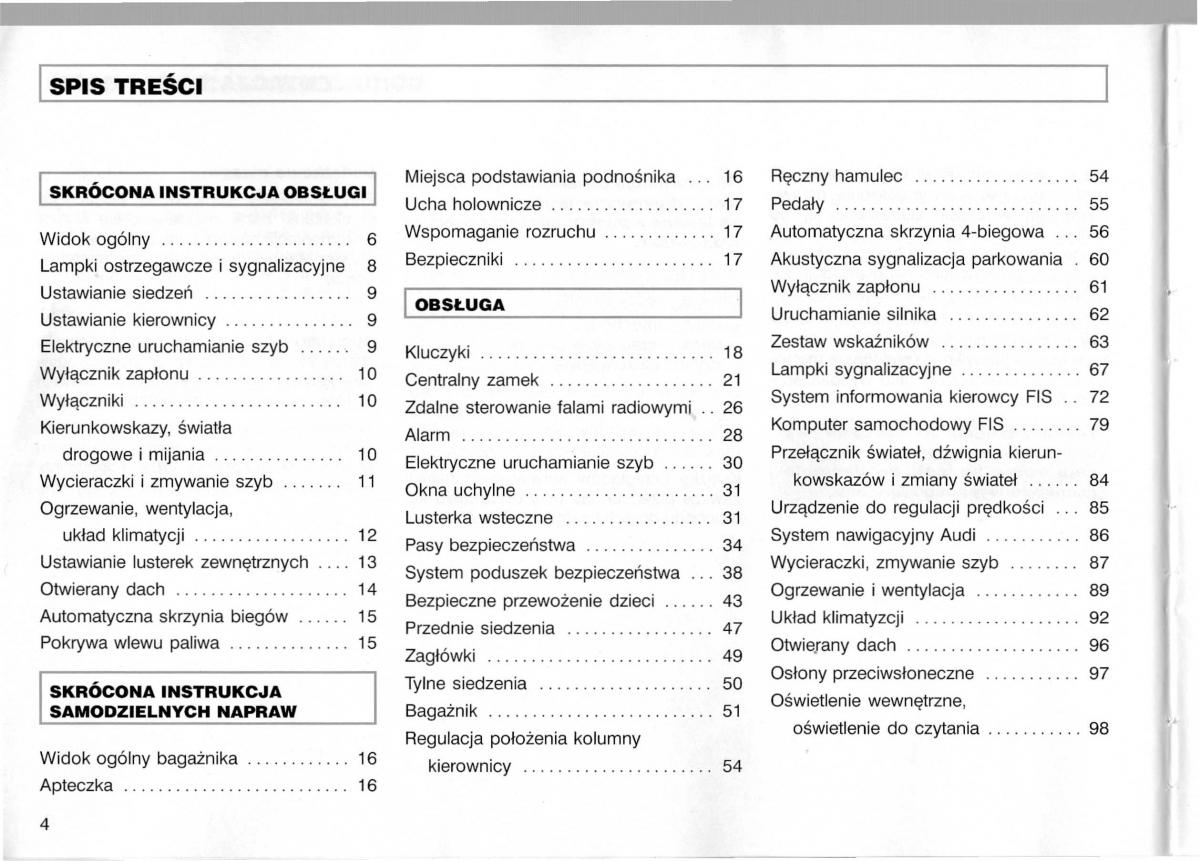 manual  Audi A3 I 1 instrukcja / page 5