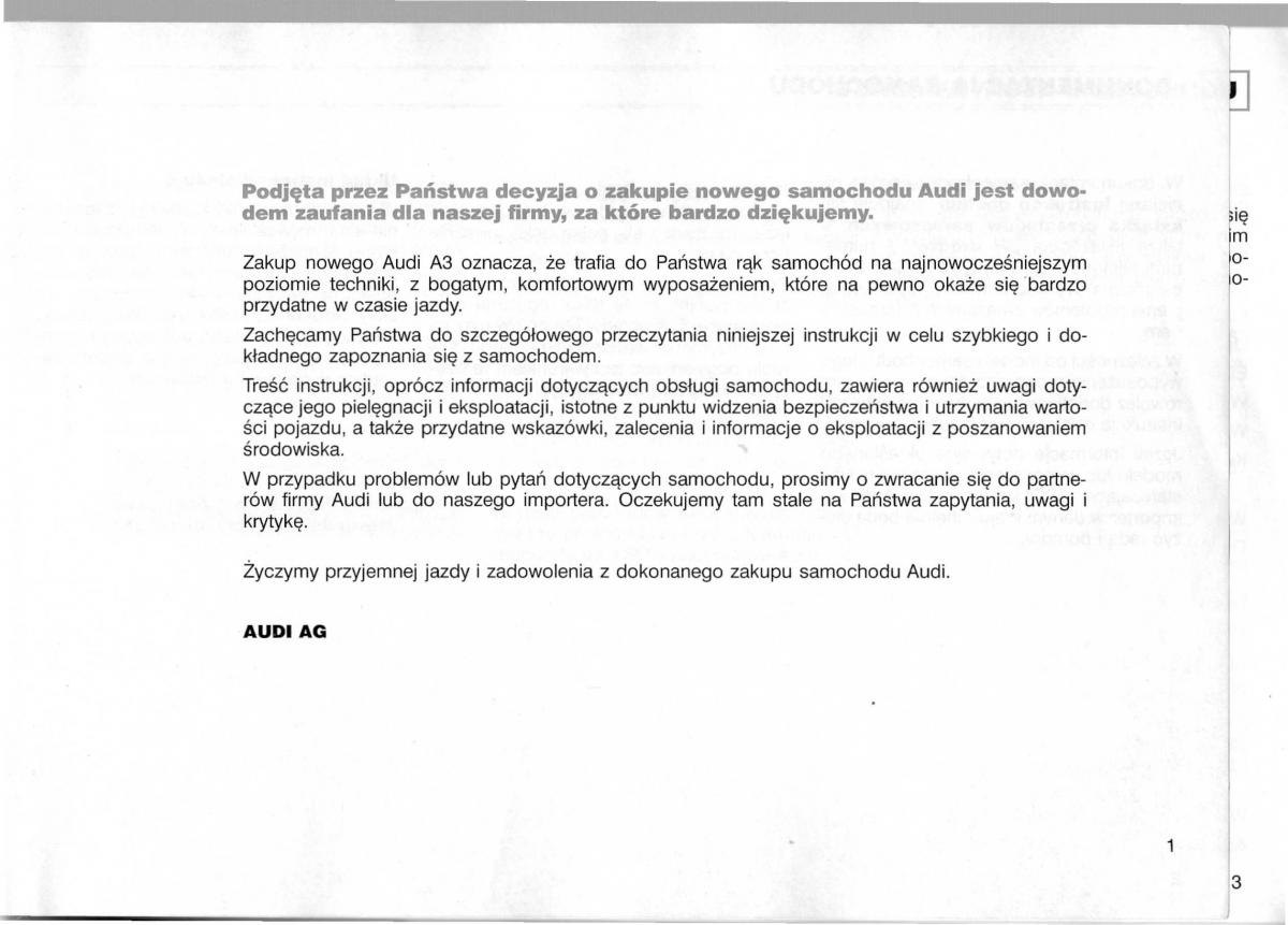 Audi A3 I 1 instrukcja obslugi / page 2