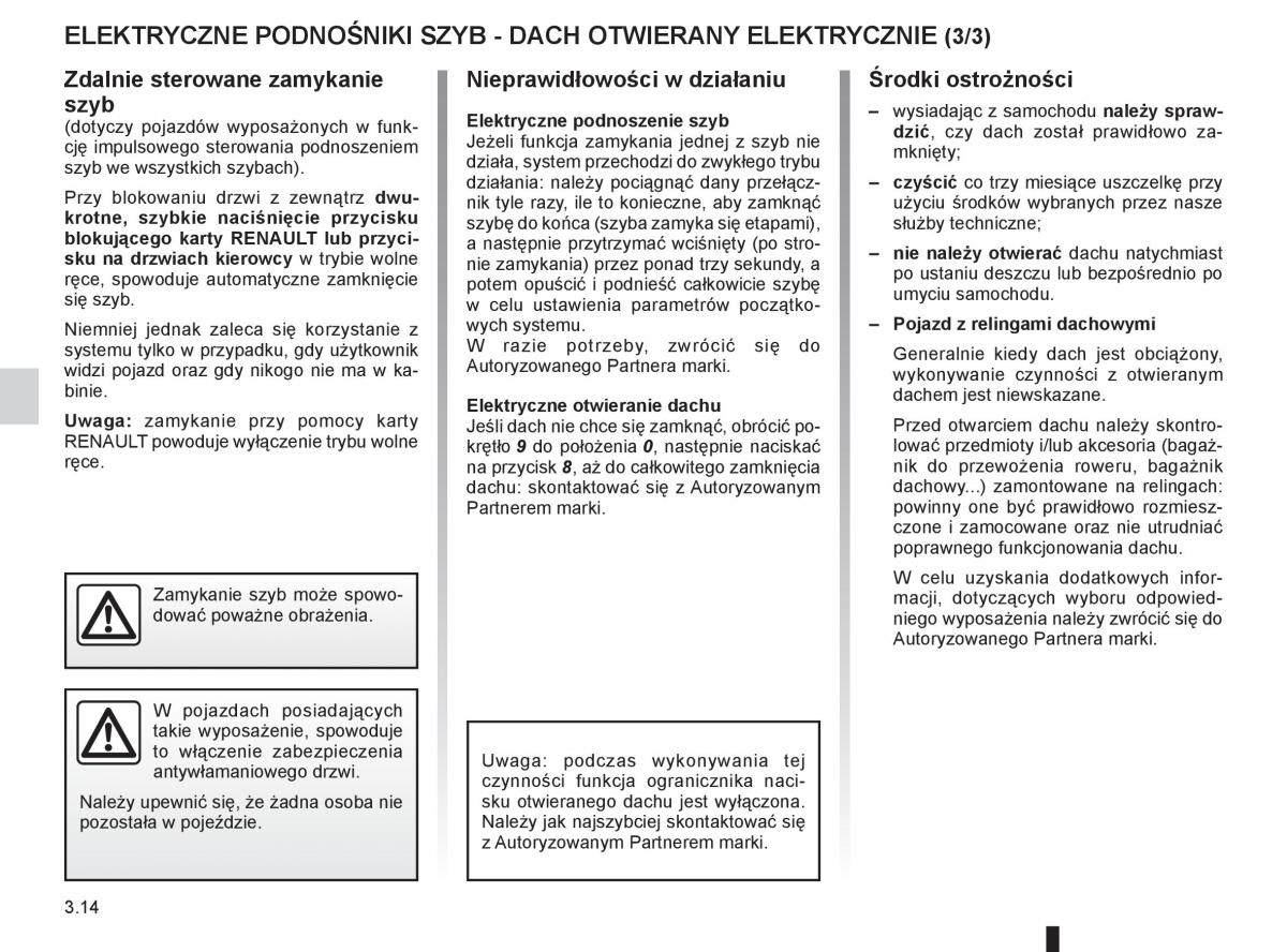 Renault Megane III 3 manual / page 134