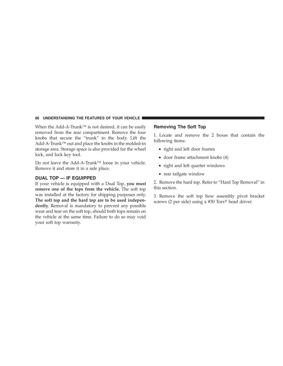 Jeep Wrangler TJ owners manual / page 66