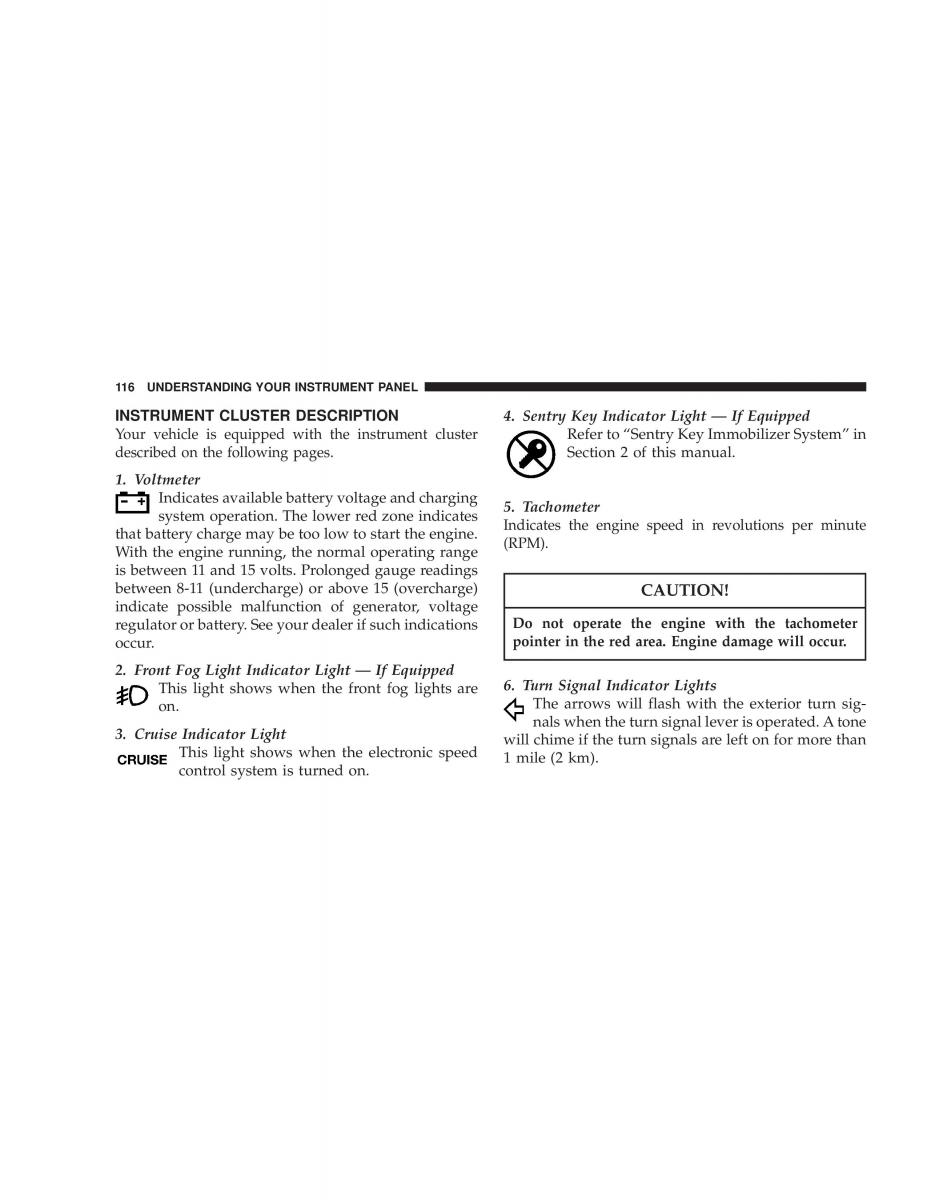 Jeep Wrangler TJ owners manual / page 116