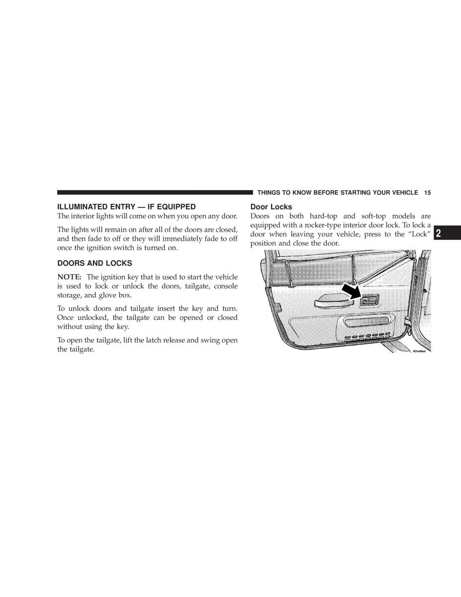 Jeep Wrangler TJ owners manual / page 15
