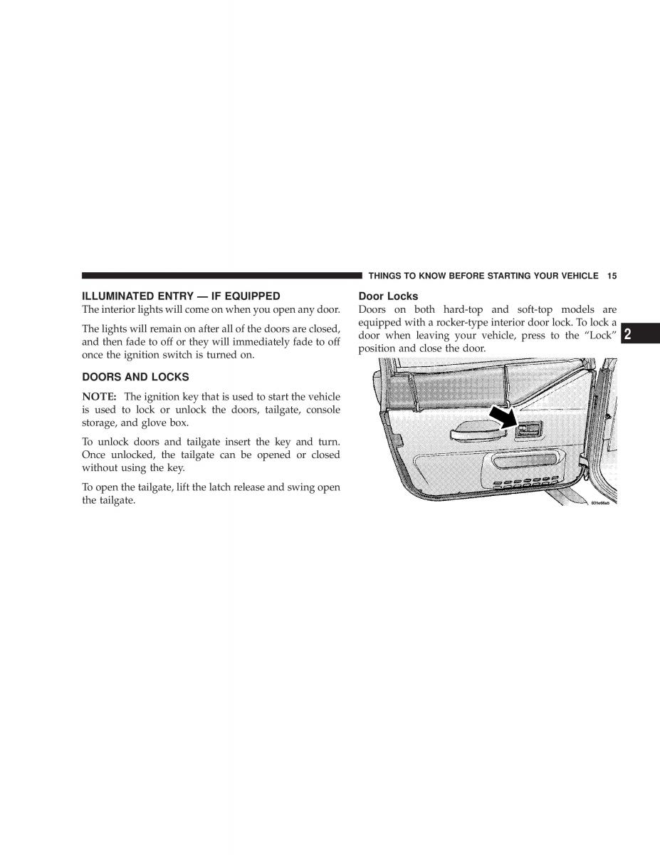 Jeep Wrangler TJ owners manual / page 15