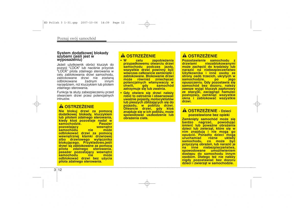 Kia Ceed I instrukcja obslugi / page 19