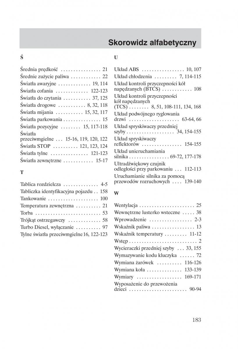 Ford Focus 1 I instrukcja obslugi / page 185