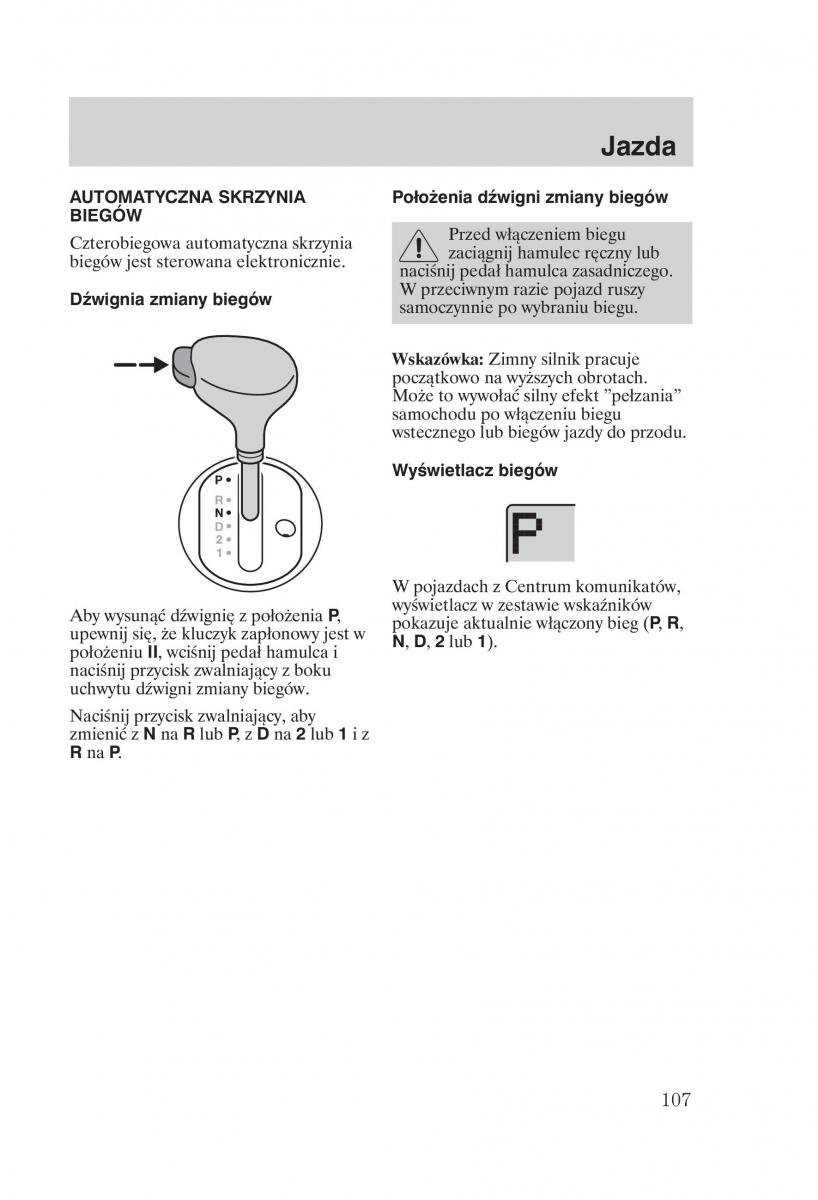 Ford Fiesta VI instrukcja obslugi / page 109