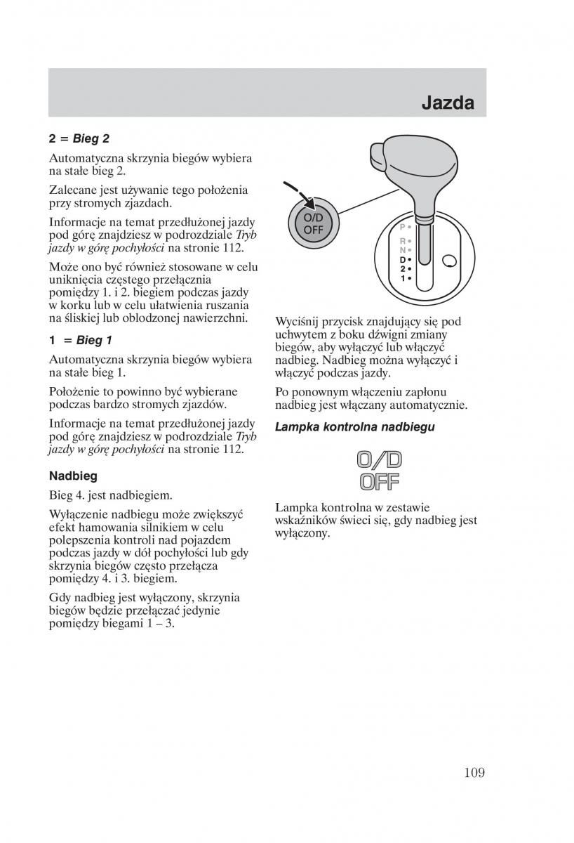 Ford Fiesta VI instrukcja obslugi / page 111