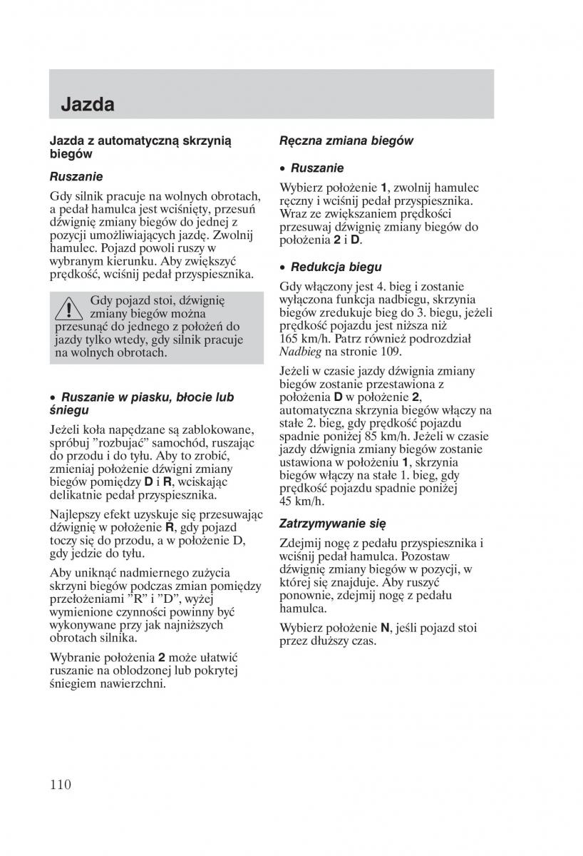 Ford Fiesta VI instrukcja obslugi / page 112