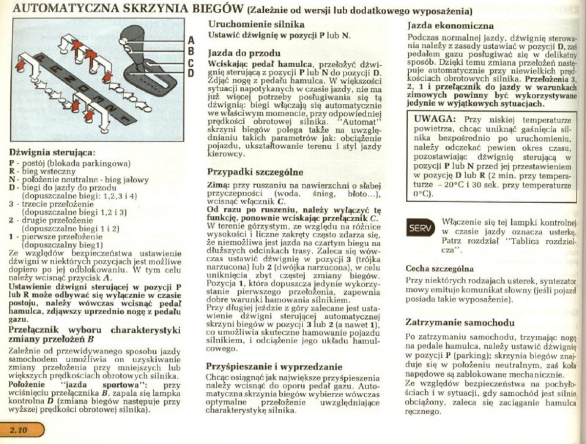 instrukcja obsługi Renault Laguna Renault Laguna I 1 instrukcja / page 70