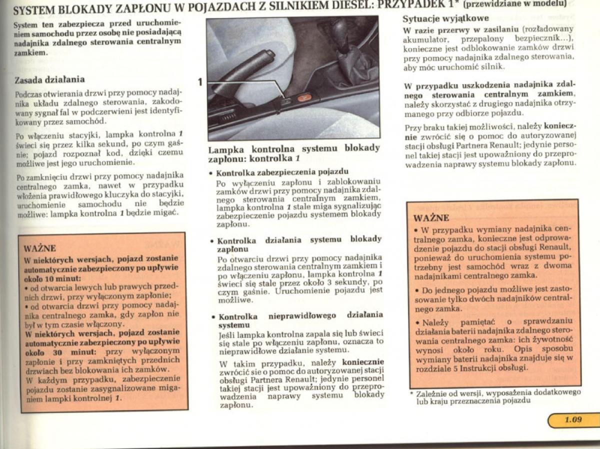 Renault Laguna I 1 instrukcja obslugi / page 11