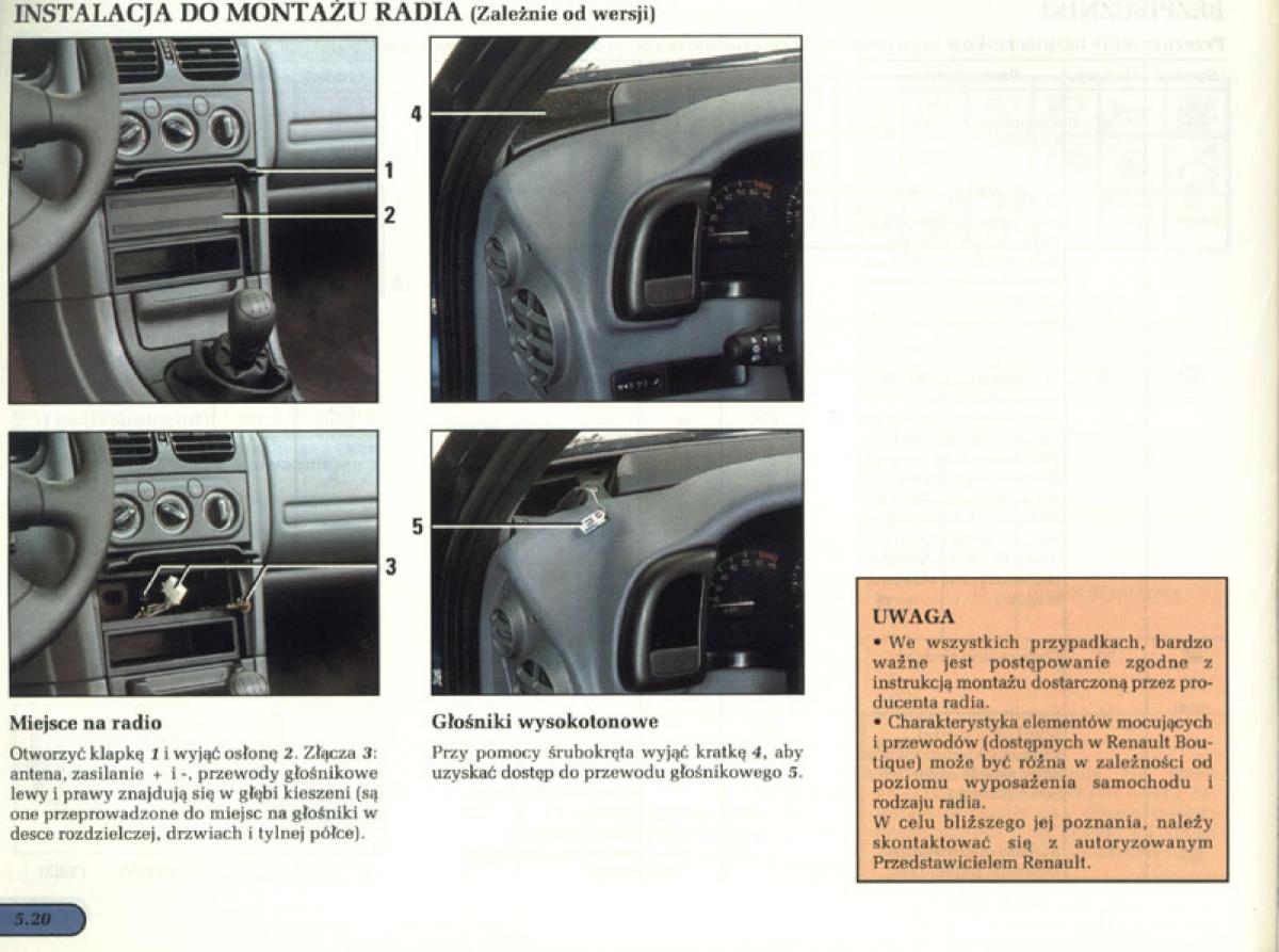 Renault Laguna I 1 instrukcja obslugi / page 133