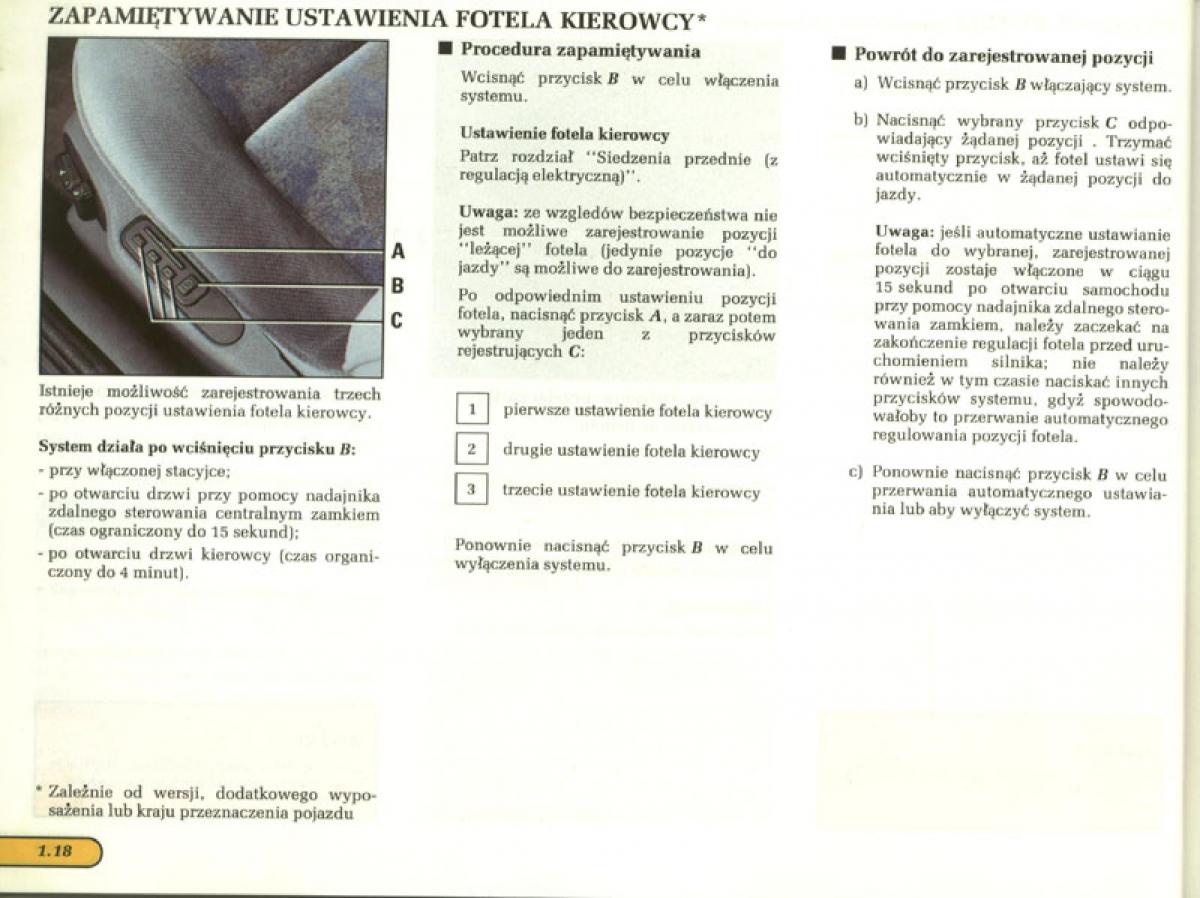 Renault Laguna I 1 instrukcja obslugi / page 20
