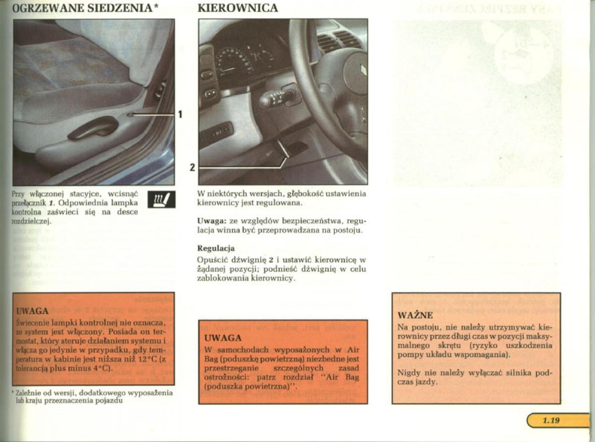 Renault Laguna I 1 instrukcja obslugi / page 21