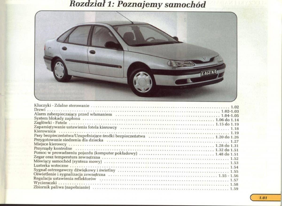 Renault Laguna I 1 instrukcja obslugi / page 3