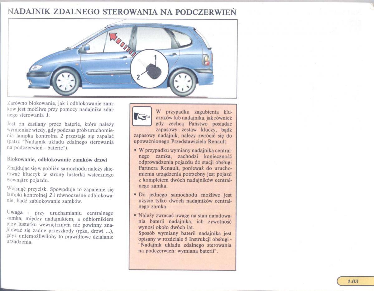 Renault Scenic I 1 instrukcja obslugi / page 9