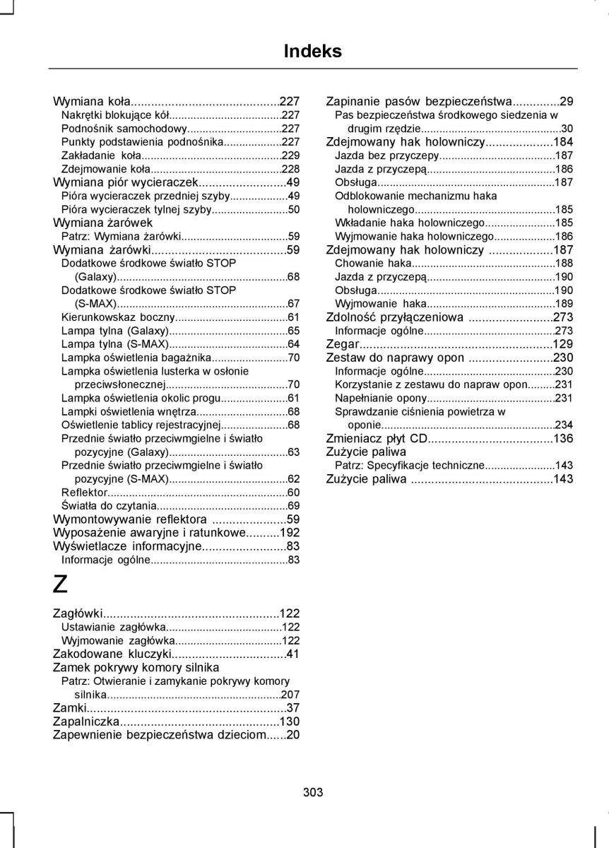 manual  Ford S Max I 1 instrukcja / page 305