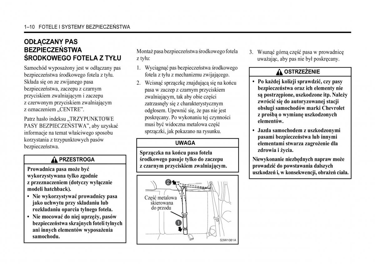 Chevrolet Aveo I 1 instrukcja obslugi / page 16
