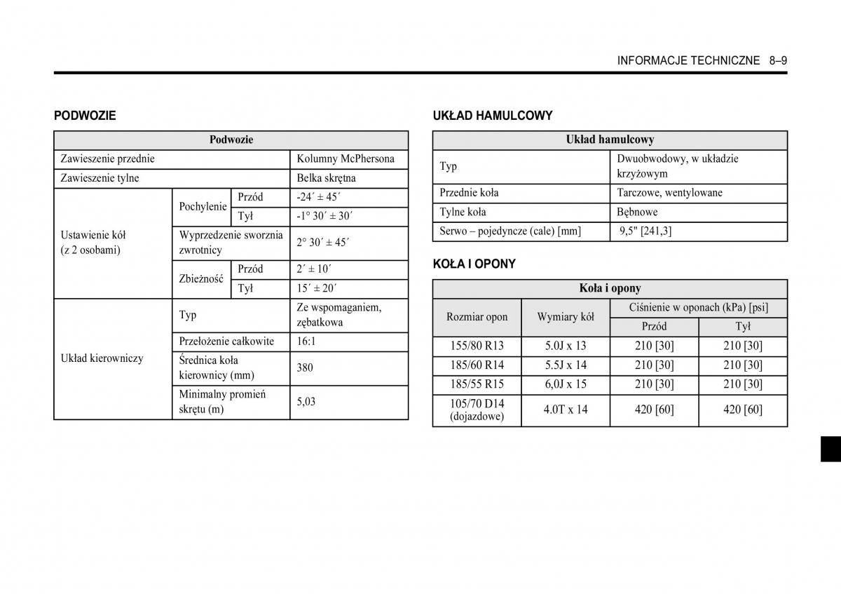 Chevrolet Aveo I 1 instrukcja obslugi / page 261