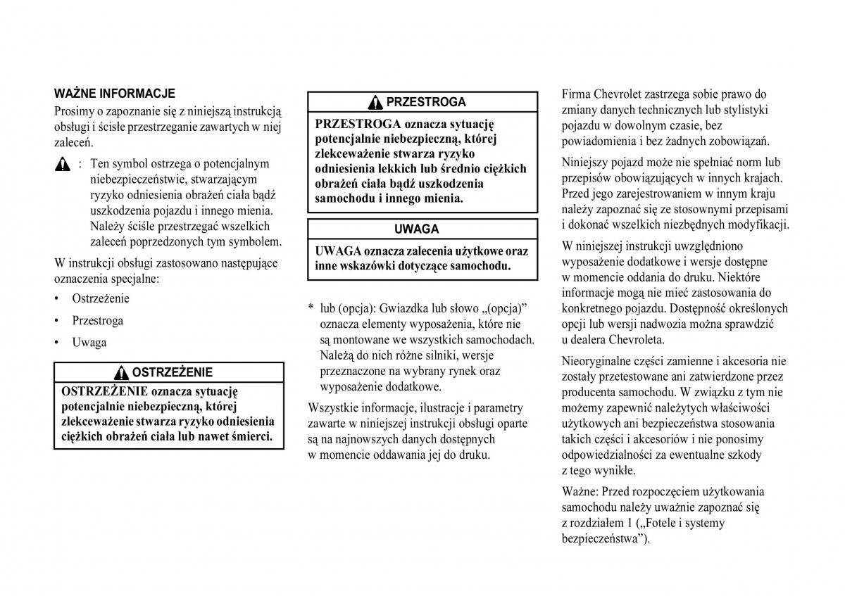 manual  Chevrolet Aveo I 1 instrukcja / page 4
