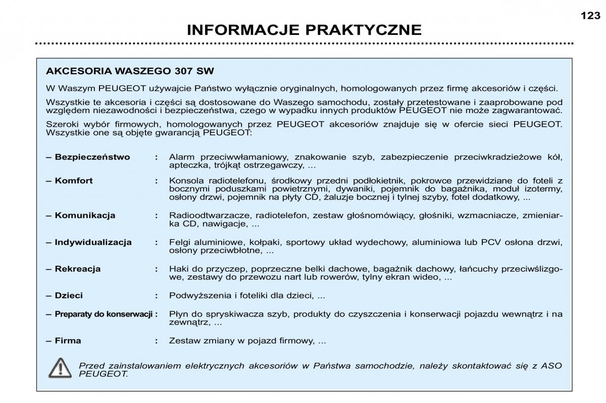 manual Peugeot 307 SW Peugeot 307 SW instrukcja / page 136