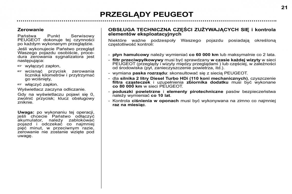 Peugeot 307 SW instrukcja obslugi / page 19